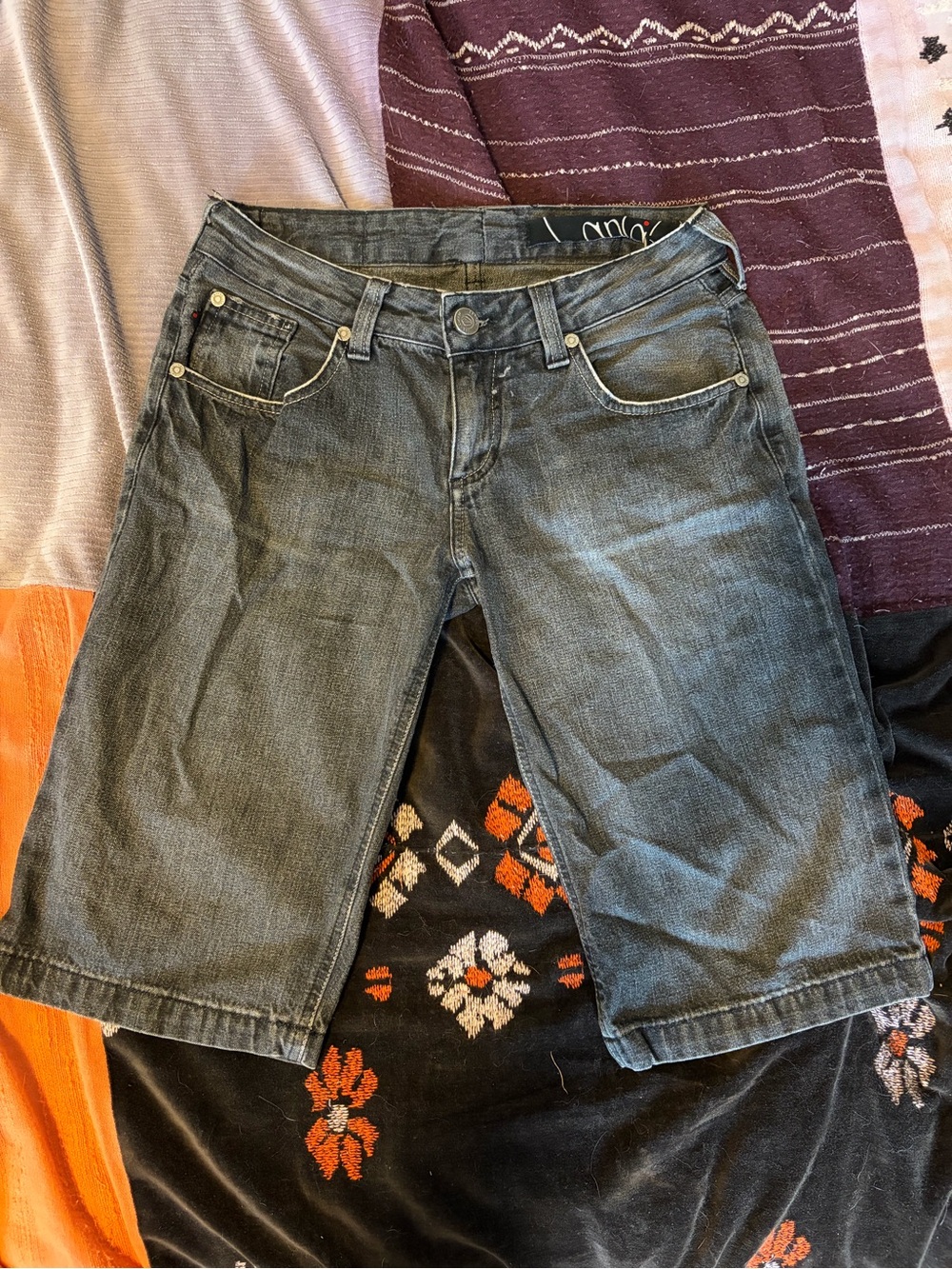 Dark Grey Denim Bermuda Shorts